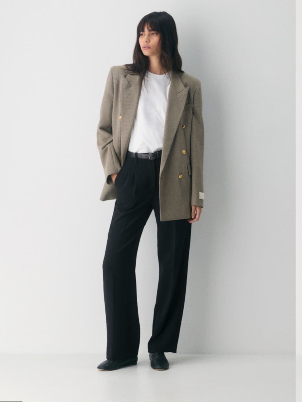 Aritza Black The Effortless Pant Wide Leg, High Rise, Full Length Size $